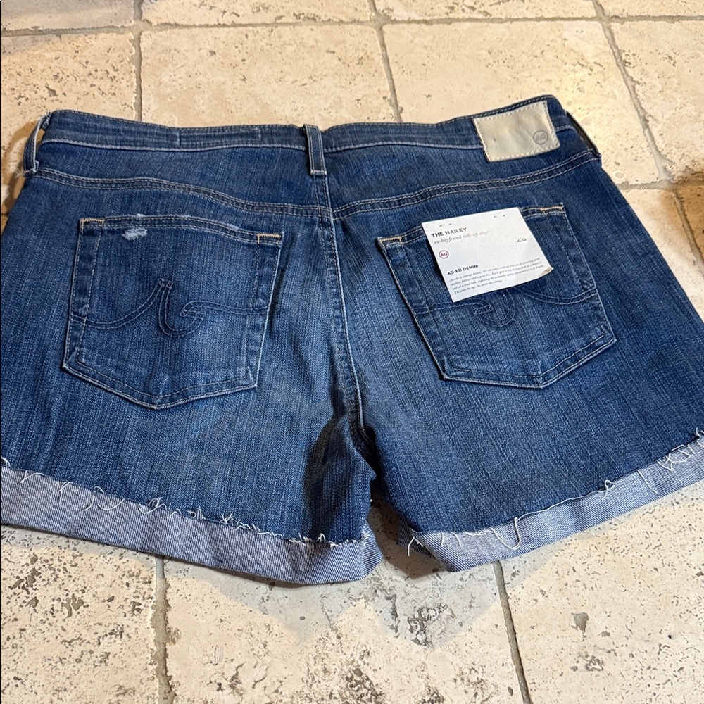 AG Adriano Goldschmied Dark Blue Jean Shorts - Picture 2 of 5